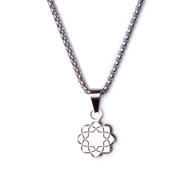 Collana con logo Soka Gakkai in acciaio Uomo 45 cm.