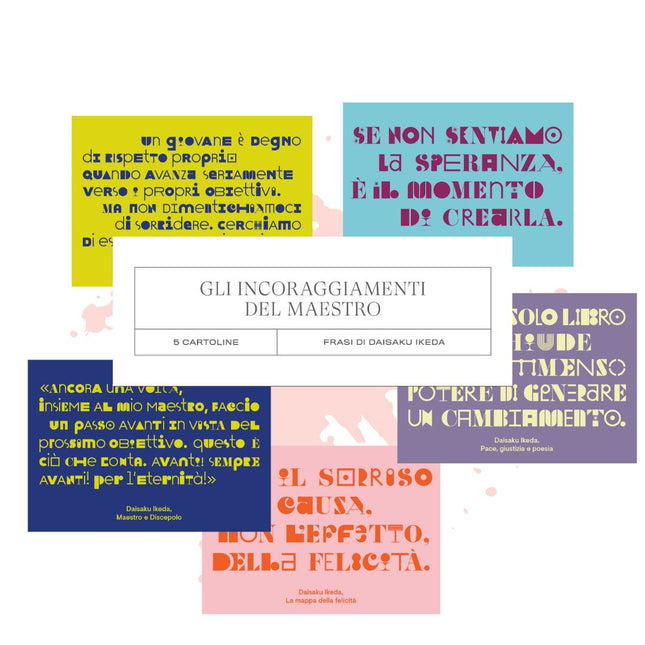 Set 5 cartoline con frasi Daisaku Ikeda